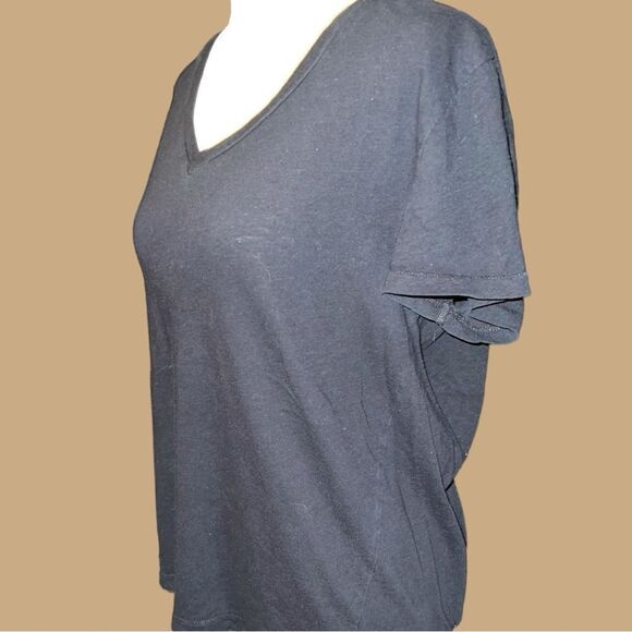J. Crew black vneck tee. Pre loved - Picture 3 of 5